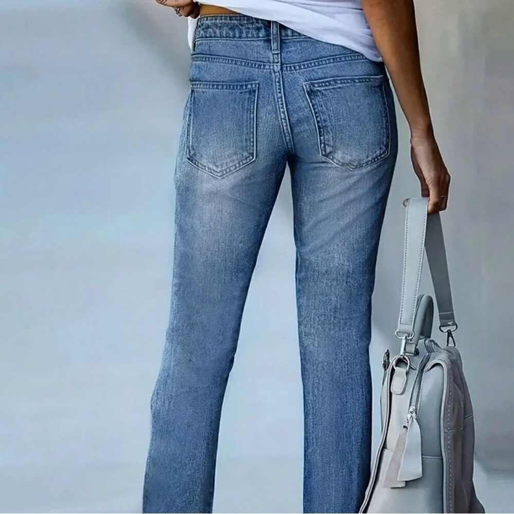 Medium Wash Casual Women's Basic Double-Breasted … - image 2